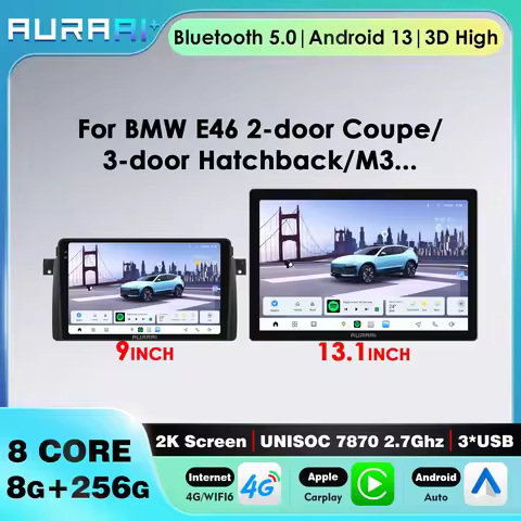 9" Wireless CarPlay Android Auto Car Radio for BMW E46 M3 318/320/325/330/335 Rover 75 Coupe Stereo 
