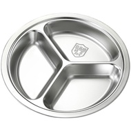 304 stainless steel dividers for adults and students, round lunch plates for canteens, serving plate