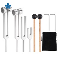 Tuning Fork Set (128Hz, 136.1Hz, 512Hz,4096Hz) with Reflex Hammer for Healing Chakra Set Healing Mus