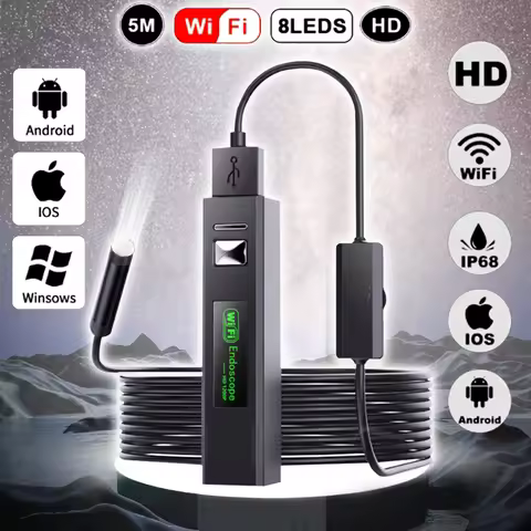 8MM 5MP HD Wifi Piping Video Sewer Endoscope Inspection Camera For Android Iphone Ios Cars Usb C Sma