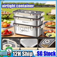 【SG】 Large Stainless Steel Food Storage Box Airtight Lid Food Grade Container 2000ml 3500ml 5800ml f