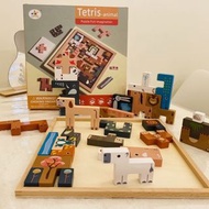 兒童創意動物俄羅斯方塊積木連托盤益智玩具