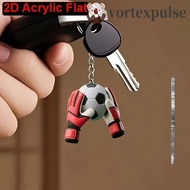 VORTEXPULSE Football Keychain, 2D Flat Graduation Gifts Bag Hanging, OrnamentsA Cute Acrylic Pendant