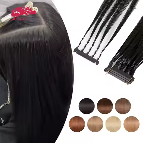 Ali Queen 6D Hair Extensions Straight 100% Natural Human Hair 2nd Generation Hair Virgin Hair Invisi