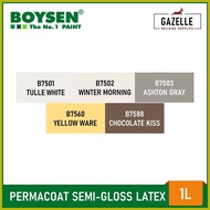 ◺ ❍ ⎯ Boysen Color Series Permacoat Semi-Gloss Latex Paint Winter Morning B7502- 1 Liter