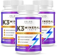 (3 Pack) K3 Spark Mineral Pills by ZELSO Nutrition, Advanced K3Spark Pill Formula for Men and Women