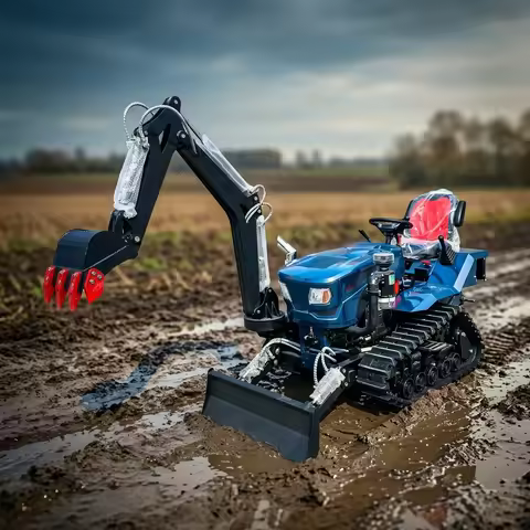 Customize 35HP Small Farm Crawler Tractor 4WD Diesel Agricultural Tractor With Multiple Farm Impleme