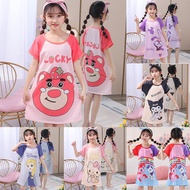 Frozen Lotso Pajamas Kids Kuromi Sanrio Summer Dress for Girls Thin Cartoon Home Clothes