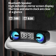 S7 Wireless Bluetooth Speaker Clock Digital Speaker Portable Bluetooth Speaker with light Music Player Alarm Clock Bluetooth Speaker Charger Compatible with mobile phones.
