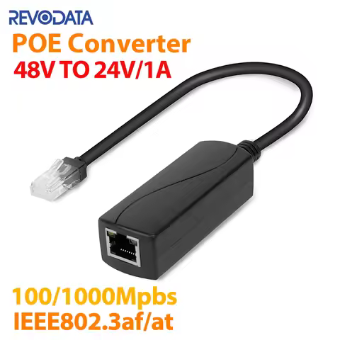 PoE 48V to 24V/1A 1000Mbps PoE Converter, RJ45 Port Output, 24W Max, IEEE802.3 AF/AT for Power Passi