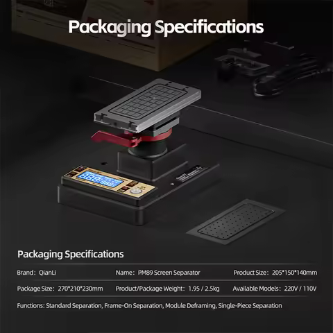 QIANLI PM89 LCD Screen Separator Machine 360° Rotating Heating Platform for Straight/Curved/Folding 