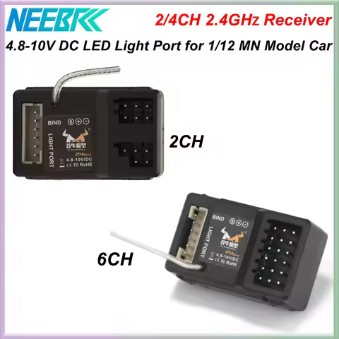 2CH 6CH 2.4G Receiver LED Light Port 4.8-10V DC for 1/12 MN82 MN86 MN78 MN128 MN168 MN90 RC Crawler 