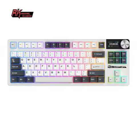 RK ROYAL KLUDGE S85 TFT Color Screent Mechanical Keyboard Tri Mode Wireless 85 Keycaps Hot-Swappable