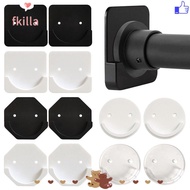 FKILLA 2pcs Curtain Rod Mount Retainer Adjustable Screw Fixation No Drilling Stick Bathroom Tension 