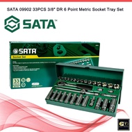 SATA 09902 33PCS 3/8" Dr 6 Point Metric Socket Tray Set