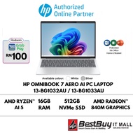 HP OMNIBOOK 7 AERO 13-BG1032AU White / 13-BG1033AU Silver AI PC LAPTOP ( AMD RYZEN AI 5 340/ AMD RAD