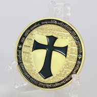 Ready Stock German Knight Cross Shield Commemorative Coin Warrior Gold Coin Black Lucky Coin Commemo