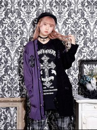 noemie 黑紫破洞外套 地雷系