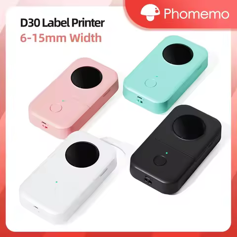 Phomemo D30 Label Maker Mini Thermal Label Printer Portable Inkless Printing Sticker Printer bluetho