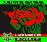 Cutting sticker sticker ikan arwana siluet ikan arwana