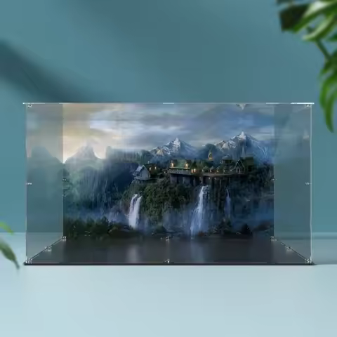 10316 Clear Acrylic display box for lego RIVENDELL building block Assemble Dustproof Showcase for Co