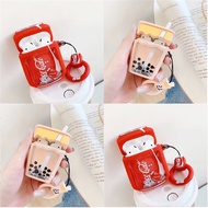 AirPod Earpod Apple 1 2 1/2 Airpods Earpods Case Liquid Quicksand Shinning Glitter Earphone Drinks C