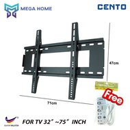 Cento TV bracket wall mount for TV 32"~75" inch- Fixed Motion TV Bracket LCD3250-Made in malaysia- Free 3 Gang Socket