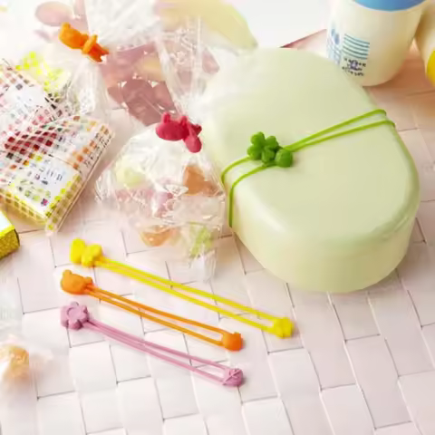 5Pcs Multi-Purpose Silicone Rubber Strap Wrap Bands Bento Box Bag Tightening Rope Vegetable Ingredie