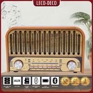 【NEW】 Portable Rechargeable Retro Antique Classical Radio FM 3 Band Bluetooth USB TF MP3 Music Playe