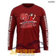 T-SHIRT AUGUST 17 2025 17AN T-SHIRT DTSHIRT DIRGAHAYU RI 80TH LONG SLEEVE COTTON COMBED 24S