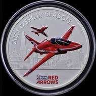 2021 🇬🇧 英國皇家空軍 • 紅箭隊1盎司彩色精鑄紀念精鑄銀章 Royal Air Force • The Red Arrows Display Season Commemorative Silv
