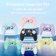 For PS5 7 colors Cat Paw Silicone Soft Cover Sticker Skin For  Sony Dualsense 5 PS5 Controller Case 