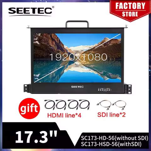 SEETEC SC173-9HD-56 17.3 Inch 1RU Pull Out Rack Mount Monitor Full HD1920x1080 for Broadcast Directo