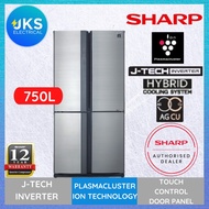 SHARP 750L SJF95VMSS Fridge 4 Doors / Multi Doors J-Tech Inverter Plasmacluster Refrigerator Peti Ai