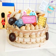 6吋馬卡龍塔-珍珠焦糖伯爵奶茶【生日禮物、可當生日蛋糕慶生】