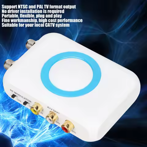 CATV Modulator HDM66 HD Modulator Support PAL/NTSC Format Output to RF Modulator for Home TV Replace