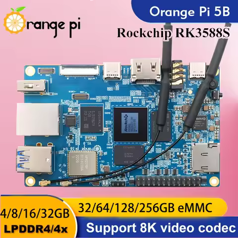Orange Pi 5B 4GB/8GB/16GB/32GB Ram Computer Board RK3588S Wifi-BT Demon Board Support Debian Ubuntu 