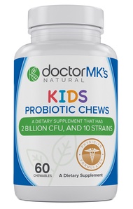 Kids Probiotics Chewable by Doctor MK's®, Sugar Free, Tastes Like Candy, Natural Wild Berry Tablets,