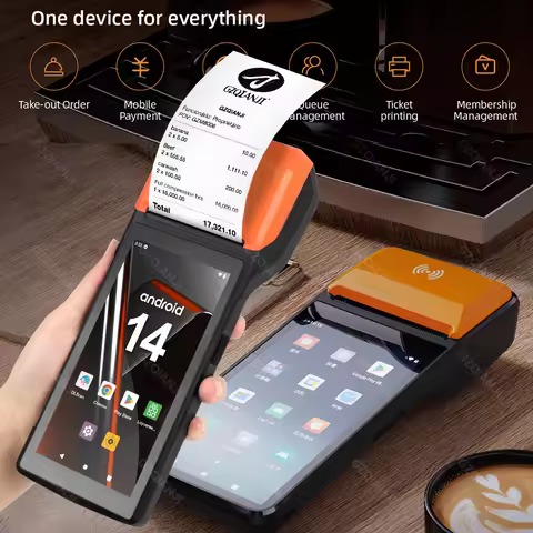 New 4G Android 13 POS PDA Terminal 1D 2D Barcode Scanner Reader built-in Thermal Receipt Bill Printe