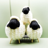 F.R.O.G.S AA0043-45 Handmade Handmade Wool Felt Black Face White Sheep Baa Baa Jewelry Plush Toy Exc