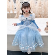 Elsa Princess Dress Spring Autumn Style Girls Elsa Dress New Style Ice Snow Elsa Dress Spring Dress 