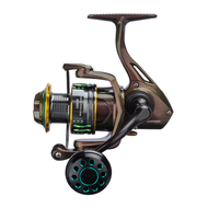DEUKIO สีสัน Spinning Fishing Reel 5.0:1 อัตราทดเกียร์ 33lb ลากโลหะ Knob Grip สําหรับน้ําเค็มน้ําจืด