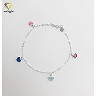 Lắc chân bạc Ý 925 Huệ Ngân - Sắc màu trái tim JL016