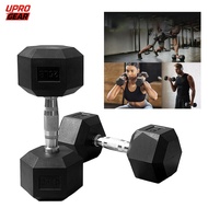 UPRO GEAR Dumbbell 7.5 -15KG with Contoured Chrome Handle - Dumbbells hexagon dumbbells