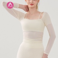 Yoga Sports Top/T-shirt Fixed Pads Mesh-stitching