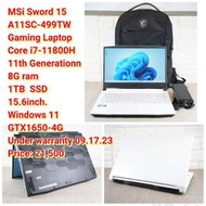 MSi Sword 15 A11SC-499TWGaming LaptopCore i7-11800H11th Generation
