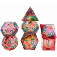 Red Magic Dice DND Set Dungeons and Dragons Polyhedral Role Playing Gaming Dices Crystal D20 Red Mag