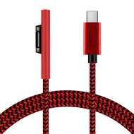 Nylon Braided Surface Connect to USB-C Charging Cable (6ft Red), Requires 45W 15V/3A USB-C Charger P