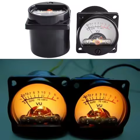 6V-12V Panel VU Meter Warm Back Light Recording 500UA VU Panel Meter VU Meter Audio Level Amp
