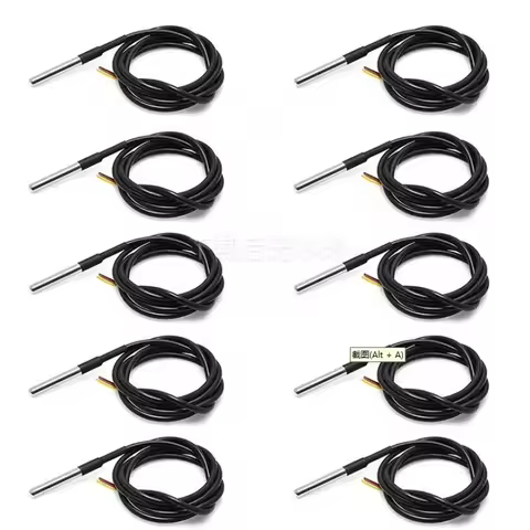 1-10PCS Waterproof DS18B20 thread temperature probe temperature sensor Stainless steel package 1m 2m